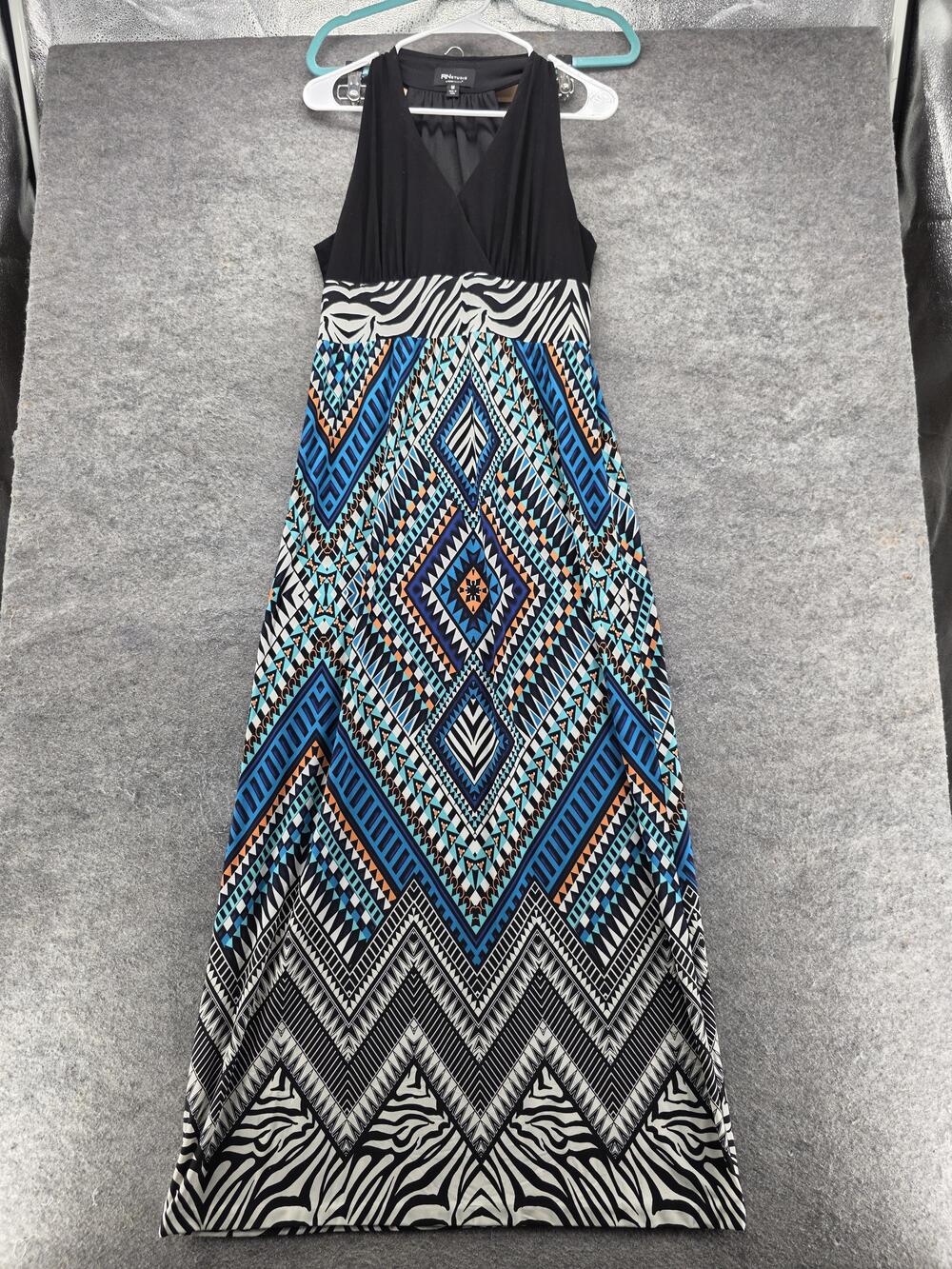 RN Studio By Ronni Nicole Dress Womens M Multicolor Maxi Sundress Halter Strappy